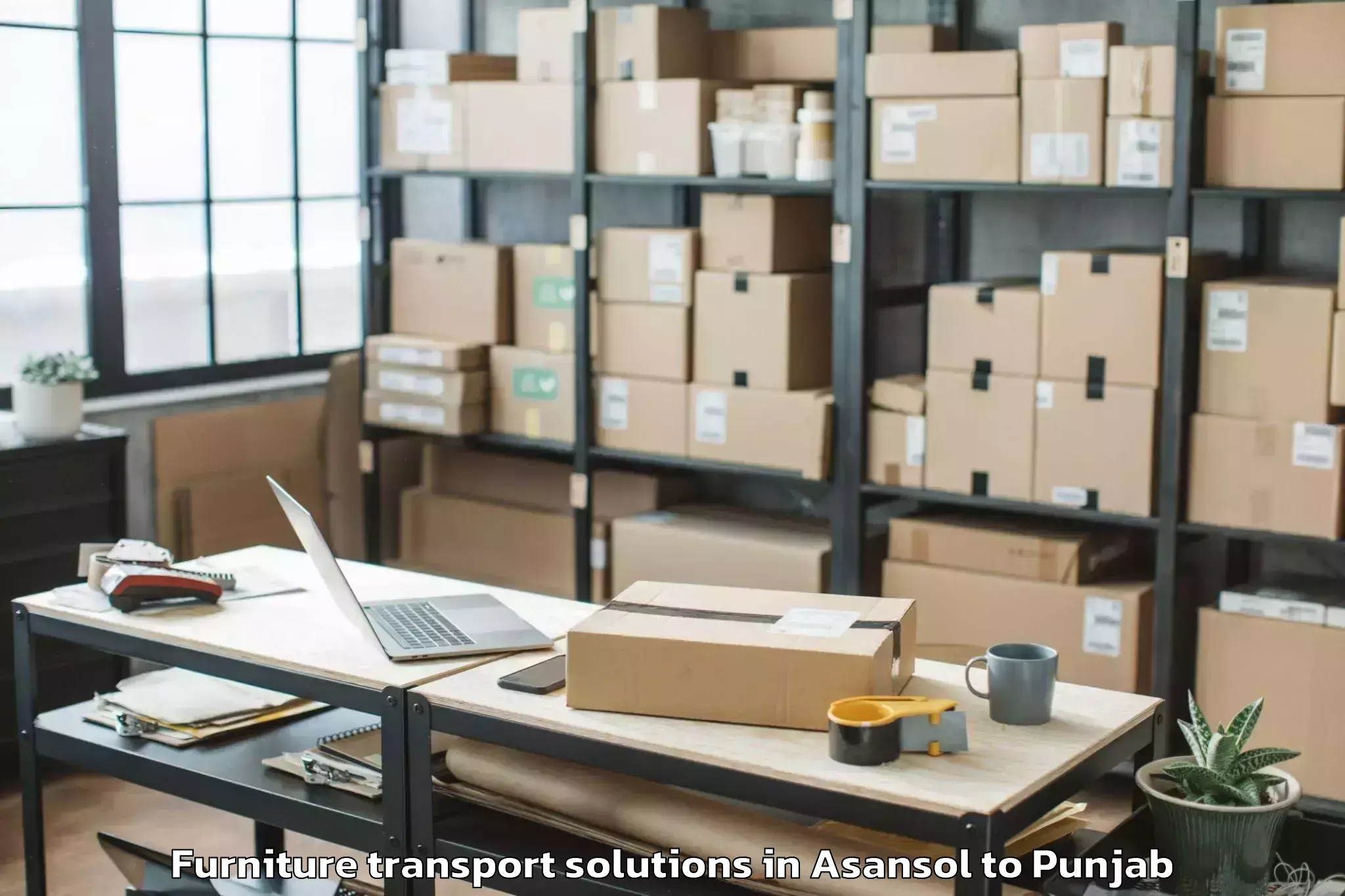 Affordable Asansol to Kapurthala Furniture Transport Solutions